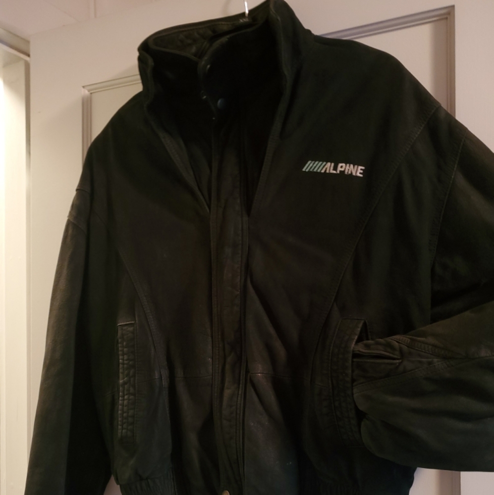 Vintage Alpine Car Audio Leather Jacket